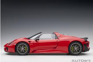 Porsche 918 Spyder 2013 guards red  (composite model/3 openings + workable rear spoiler and fuel cap) \"with Weissach Package\" AUTOart 1:12