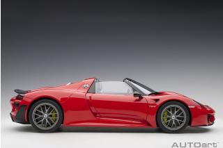 Porsche 918 Spyder 2013 guards red  (composite model/3 openings + workable rear spoiler and fuel cap) \"with Weissach Package\" AUTOart 1:12