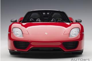 Porsche 918 Spyder 2013 guards red  (composite model/3 openings + workable rear spoiler and fuel cap) \"with Weissach Package\" AUTOart 1:12