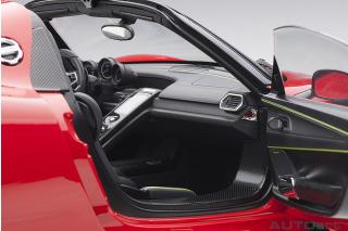 Porsche 918 Spyder 2013 guards red  (composite model/3 openings + workable rear spoiler and fuel cap) \"with Weissach Package\" AUTOart 1:12