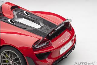 Porsche 918 Spyder 2013 guards red  (composite model/3 openings + workable rear spoiler and fuel cap) \"with Weissach Package\" AUTOart 1:12
