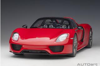 Porsche 918 Spyder 2013 guards red  (composite model/3 openings + workable rear spoiler and fuel cap) \"with Weissach Package\" AUTOart 1:12