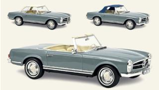 Mercedes-Benz 230 SL 1963 Horizon Blue  Norev 1:12 Metallmodell (Türen/Hauben nicht zu öffnen!)