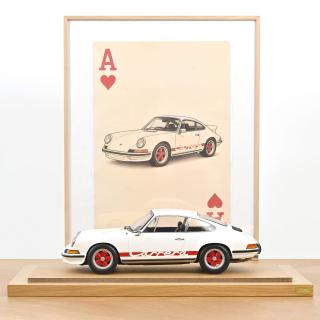 Porsche 911 Carrera RS 2.7 1973 Grand-Prix-White & Red  Norev 1:12 Metallmodell (Türen/Hauben nicht zu öffnen!)