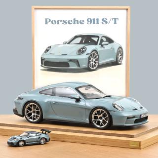 Porsche 911 S/T 2023 Meissenblue 1:12 Norev 1:12 Metallmodell (Türen/Hauben nicht zu öffnen!)