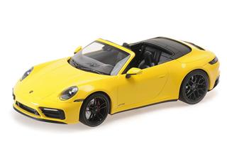 PORSCHE 911 CARRERA 4 GTS CABRIOLET - 2020 - YELLOW Minichamps 1:18 Metallmodell, Türen, Motorhaube... nicht zu öffnen