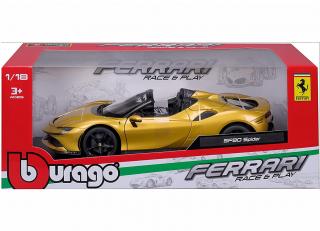 Ferrari SF90 Spider gelb Burago Race&Play 1:18 Metallmodell