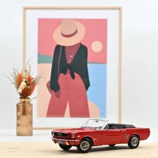 Ford Mustang Convertible 1966 - Red Norev 1:18 Metallmodell (Türen/Hauben nicht zu öffnen!)