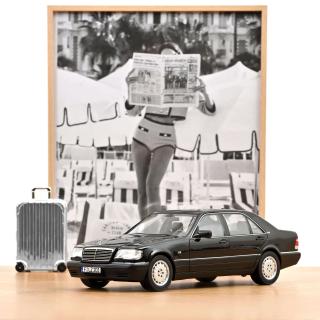 Mercedes-Benz S600 1997 Obsidian Black metallic  Norev 1:18 Metallmodell 4 Türen, Motorhaube und Kofferraum zu öffnen!