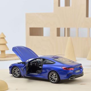 BMW M850i 2019 Blue metallic   Norev 1:18 Metallmodell 2 Türen und Motorhaube zu öffnen!