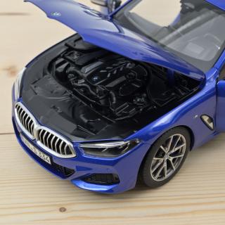 BMW M850i 2019 Blue metallic   Norev 1:18 Metallmodell 2 Türen und Motorhaube zu öffnen!