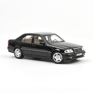 Mercedes-Benz C36 AMG 1993 Obsidian Black metallic  Norev 1:18 Metallmodell 4 Türen, Motorhaube und Kofferraum zu öffnen!
