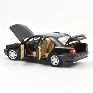 Mercedes-Benz C36 AMG 1993 Obsidian Black metallic  Norev 1:18 Metallmodell 4 Türen, Motorhaube und Kofferraum zu öffnen!
