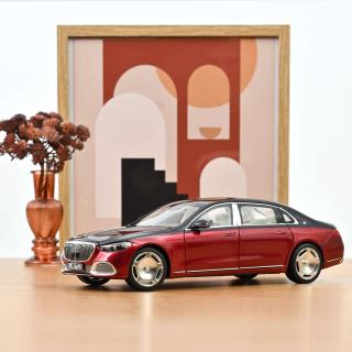 Mercedes-Maybach S 680 4MATIC 2021 Nautical Blue/Patagonia Red   Norev 1:18 Metallmodell 4 Türen, Motorhaube und Kofferraum zu öffnen!