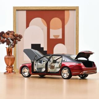 Mercedes-Maybach S 680 4MATIC 2021 Nautical Blue/Patagonia Red   Norev 1:18 Metallmodell 4 Türen, Motorhaube und Kofferraum zu öffnen!