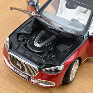 Mercedes-Maybach S 680 4MATIC 2021 Nautical Blue/Patagonia Red   Norev 1:18 Metallmodell 4 Türen, Motorhaube und Kofferraum zu öffnen!