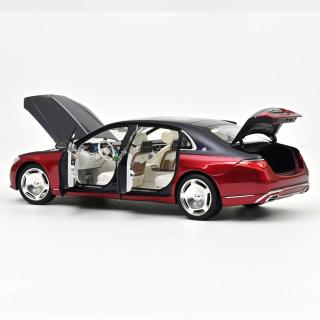 Mercedes-Maybach S 680 4MATIC 2021 Nautical Blue/Patagonia Red   Norev 1:18 Metallmodell 4 Türen, Motorhaube und Kofferraum zu öffnen!