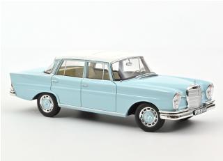 Mercedes-Benz 220 S 1965 Light Blue   Norev 1:18 Metallmodell 4 Türen, Motorhaube und Kofferraum zu öffnen!