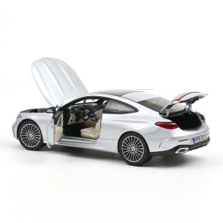 Mercedes-Benz CLE Coupé 2024 Hightech Silver   Norev 1:18 Metallmodell 2 Türen, Motorhaube und Kofferraum zu öffnen!