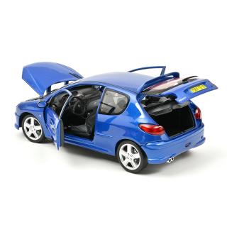 Peugeot 206 RC 2003 - Recif Blue Norev 1:18 Metallmodell 2 Türen, Motorhaube und Kofferraum zu öffnen! Wiederauflage