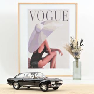 Peugeot 504 Coupé 1969 Black Norev 1:18 Metallmodell 2 Türen, Motorhaube und Kofferraum zu öffnen!