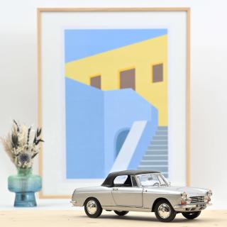 Peugeot 404 Cabriolet 1967 - Silver Norev 1:18 Metallmodell Türen, Motorhaube und Kofferraum zu öffnen!