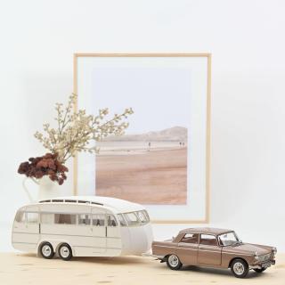 Peugeot 404 1965 - Brown metallic with Caravan Hénon Norev 1:18