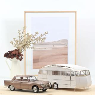 Peugeot 404 1965 - Brown metallic with Caravan Hénon Norev 1:18
