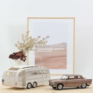 Peugeot 404 1965 - Brown metallic with Caravan Hénon Norev 1:18