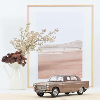 Peugeot 404 1965 - Brown metallic with Caravan Hénon Norev 1:18