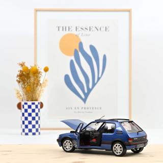 Peugeot 205 GTi 1.9 with windowroof 1992 Miami Blue   Norev 1:18 Metallmodell 2 Türen und Motorhaube zu öffnen!