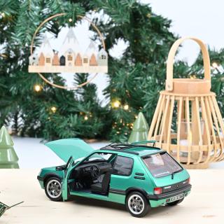 Peugeot 205 GTi Griffe with windowroof 1991 Green   Norev 1:18 Metallmodell 2 Türen und Motorhaube zu öffnen!