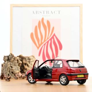 Peugeot 106 S16 1998 Diablo Red  Norev 1:18 Metallmodell  2 Türen zu öffnen!