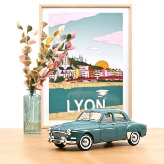 Renault Fregate 1960 Sevigne Green 1:18 Norev 1:18 Metallmodell 2 Türen und Motorhaube  zu öffnen!