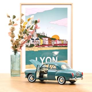 Renault Fregate 1960 Sevigne Green 1:18 Norev 1:18 Metallmodell 2 Türen und Motorhaube  zu öffnen!