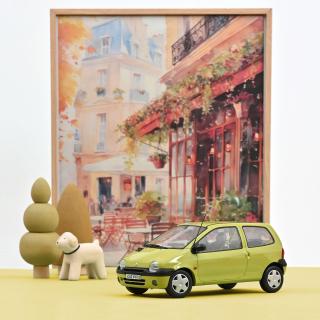 Renault Twingo 1998 Anis Yellow  Norev 1:18 Metallmodell (Überarbeitete Version - Türen/Hauben nicht zu öffnen!)