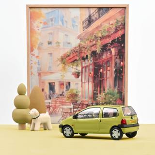 Renault Twingo 1998 Anis Yellow  Norev 1:18 Metallmodell (Überarbeitete Version - Türen/Hauben nicht zu öffnen!)