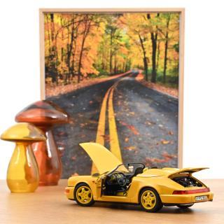 Porsche 911 Speedster 1993 Speed Yellow 1:18 Norev 1:18 Metallmodell 2 Türen, Kofferraum und Motorhaube  zu öffnen!