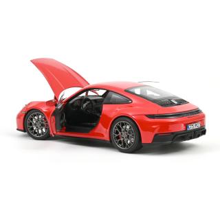 Porsche 911 Carrera 4 GTS 2025 Guards Red  Norev 1:18 Metallmodell 2 Türen und 1 Haube zu öffnen!