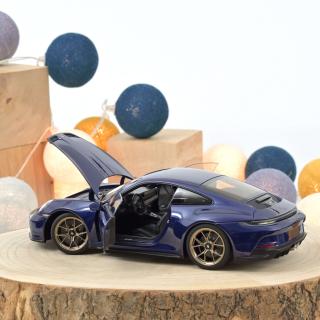 Porsche 911 GT3 with Touring Package 2021 Blue metallic  Norev 1:18 Metallmodell 2Türen, Motorhaube und Kofferraum zu öffnen!
