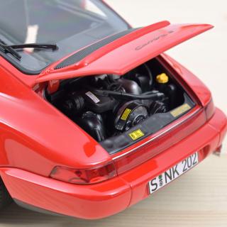 Porsche 911 Carrera 2 1990 Red Norev 1:18 Metallmodell Türen, Motorhaube und Kofferraum zu öffnen!