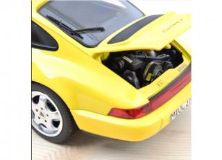 Porsche 911 Carrera 4 1992 Gelb Norev 1:18 Metallmodell Türen, Motorhaube und Kofferraum zu öffnen!