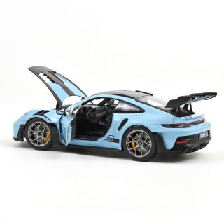 Porsche 911 GT3 RS w/Weissach Pack 2022 Light blue  1:18 Norev 1:18 Metallmodell 2 Türen und Motorhaube  zu öffnen!
