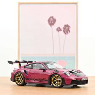 Porsche 911 GT3 RS w/Weissach Pack 2022 Ruby Star 1:18 Norev 1:18 Metallmodell 2 Türen und Kofferraum zu öffnen!