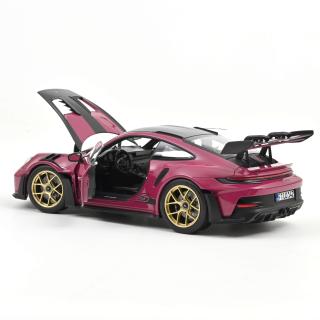 Porsche 911 GT3 RS w/Weissach Pack 2022 Ruby Star 1:18 Norev 1:18 Metallmodell 2 Türen und Kofferraum zu öffnen!