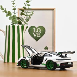 Porsche 911 GT3 RS Tribute to Carrera RS 2022 White/Python Green  Norev 1:18 Metallmodell (2 Türen und Kofferraum zu öffnen!)