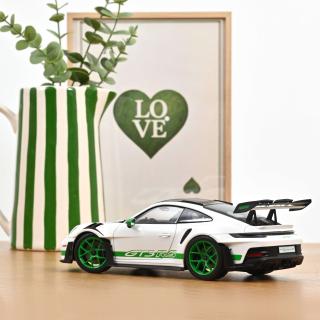 Porsche 911 GT3 RS Tribute to Carrera RS 2022 White/Python Green  Norev 1:18 Metallmodell (2 Türen und Kofferraum zu öffnen!)
