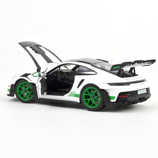 Porsche 911 GT3 RS Tribute to Carrera RS 2022 White/Python Green  Norev 1:18 Metallmodell (2 Türen und Kofferraum zu öffnen!)