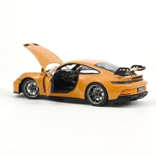Porsche 911 GT3 2021 Bahama Yellow 1:18 Norev 1:18 Metallmodell (2 Türen und Kofferraum zu öffnen!)