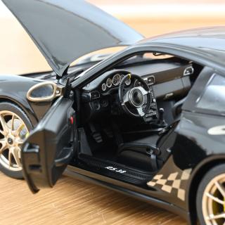 Porsche 911 GT3 RS 2009 Black & white gold metallic  Norev 1:18 Metallmodell 2 Türen, Motorhaube und Kofferraum zu öffnen!